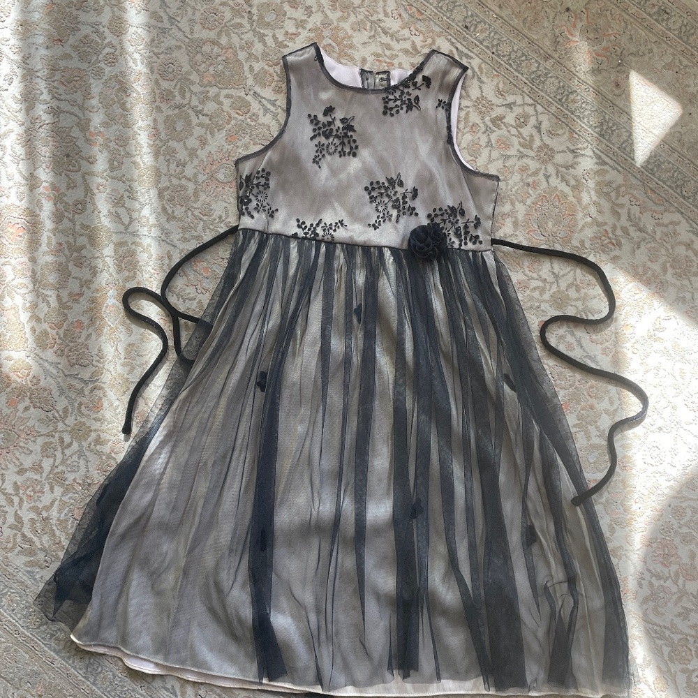 Girl’s Black Tulle Party Dress - Size 14